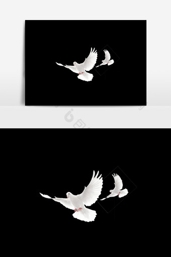 白色和平鸽飞翔元素图片