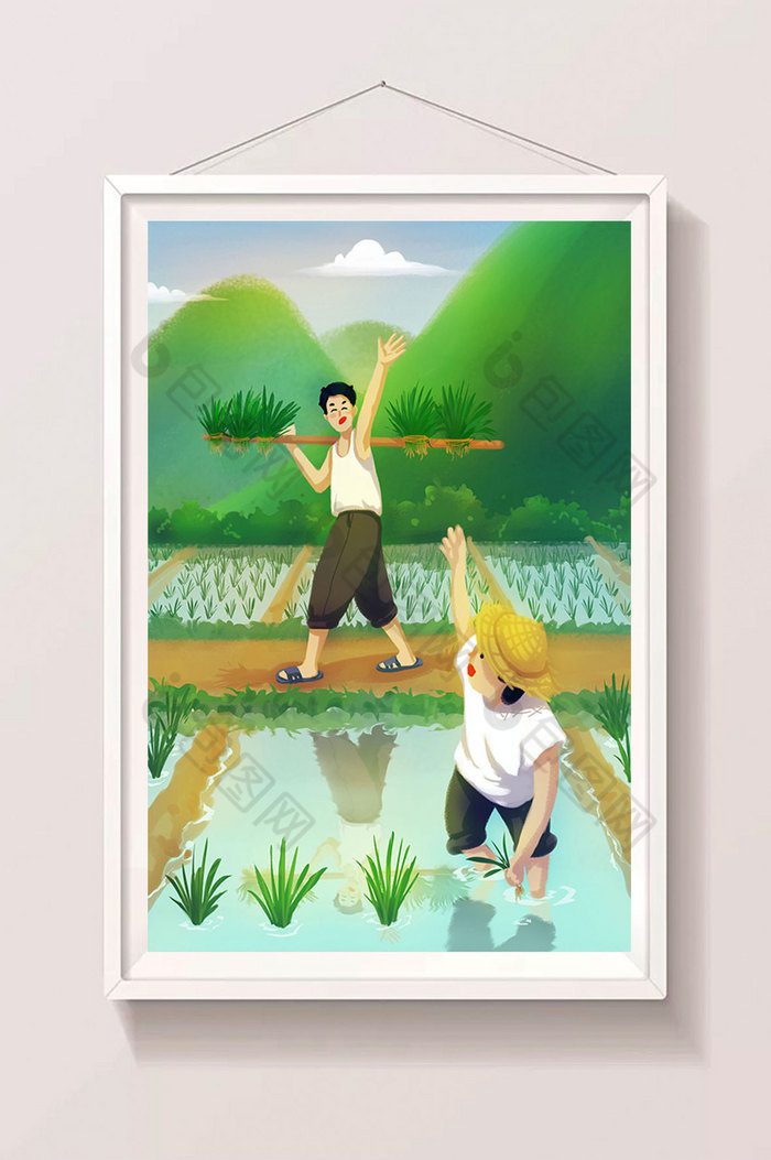 农民简约中国风图片