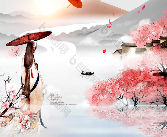 桃花节赏桃花古风桃花图片