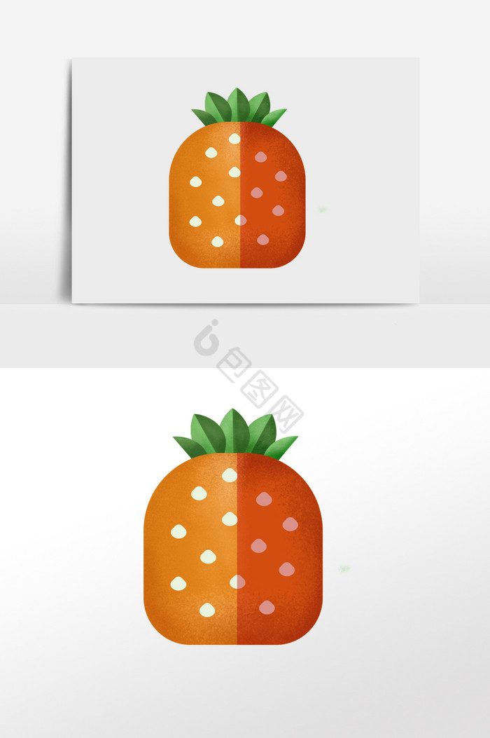 几何水果菠萝杂点纹理插画图片