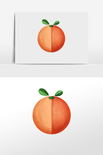 简洁时尚几何扁平橙子杂点纹理插画元素图片