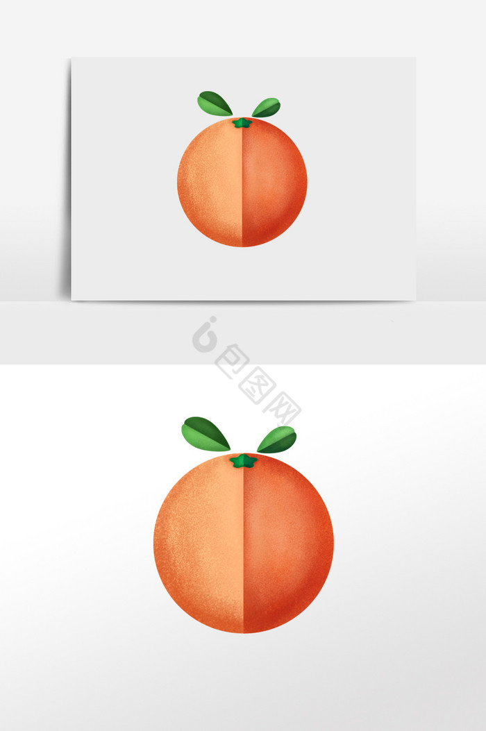 几何橙子杂点纹理插画图片