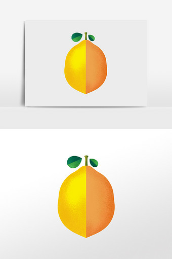 简洁时尚几何扁平水果柠檬杂点纹理插画元素图片