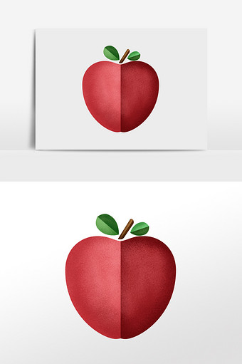 简洁时尚几何扁平水果苹果杂点纹理插画元素图片