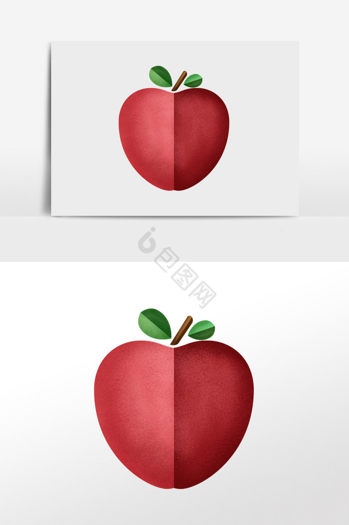 几何水果苹果杂点纹理插画图片