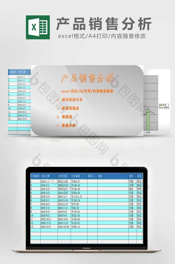 产品销售分析excel模板