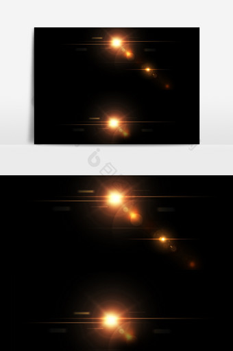 金色星光光晕效果元素素材图片