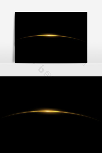 金色曲线光芒效果元素图片