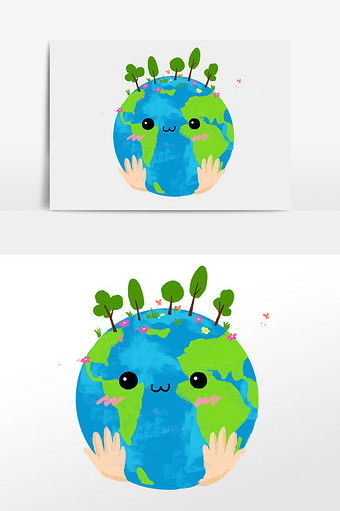 世界地球日节日插画元素图片