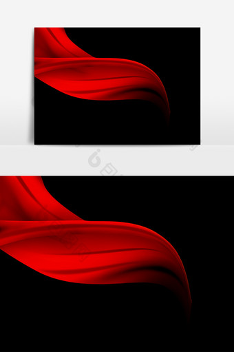 红色丝绸丝带元素素材图片