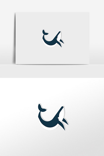 蓝色海豚插画元素图片