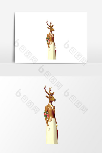 服装鹿头人物图案元素素材图片
