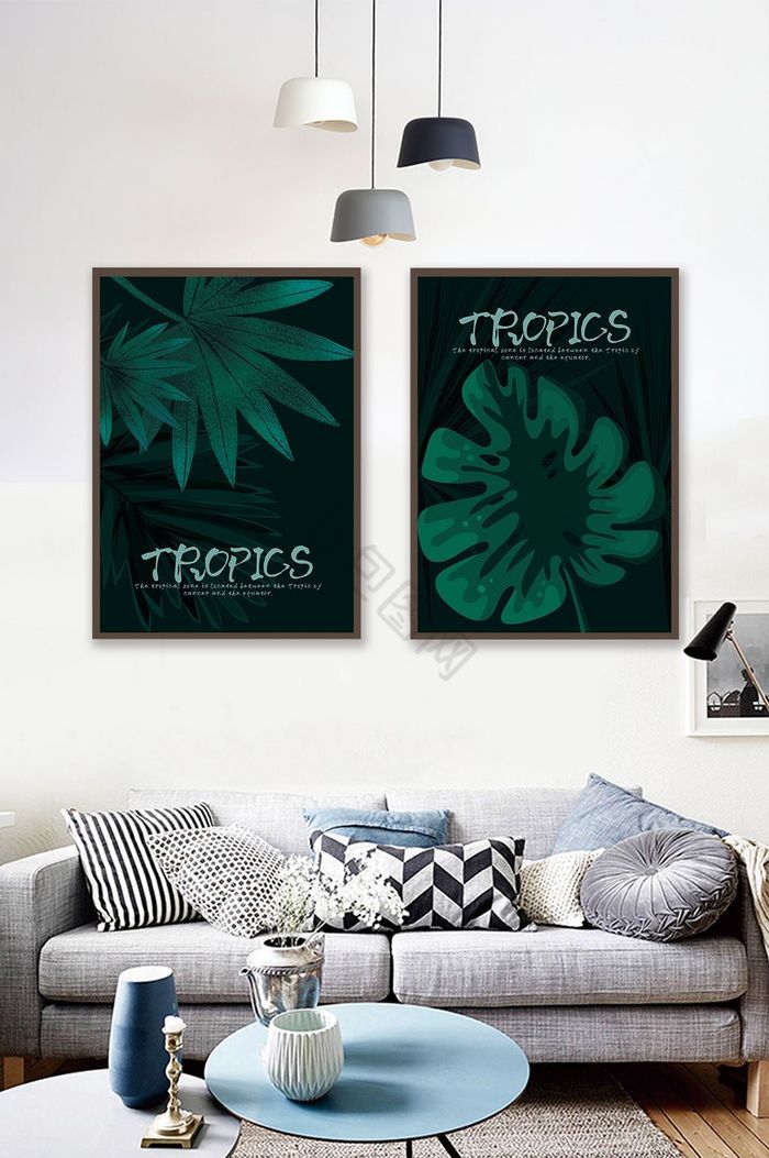 北欧风简约热带风植物装饰画图片