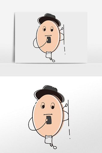 戴帽子卡通鸡蛋表情男图片