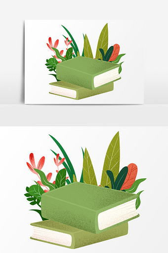 手绘清新植物插画元素素图片