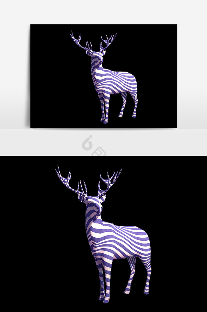 动物斑马纹的鹿图片