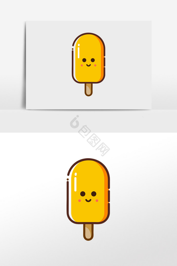 表情几何线性冰激凌app插画
