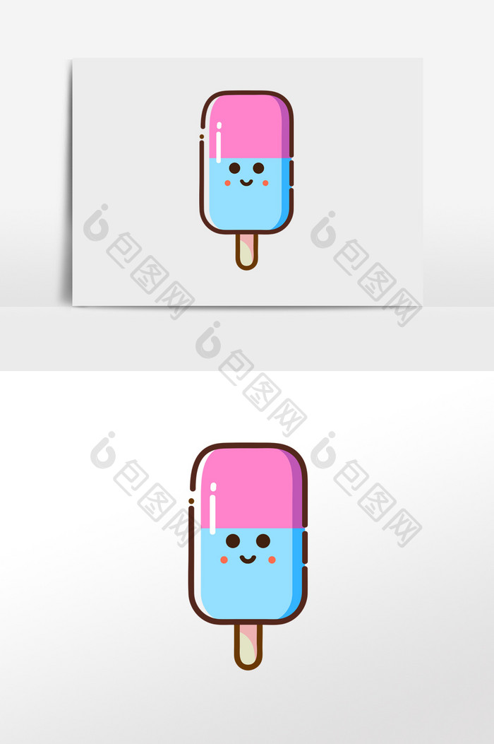 表情几何线性冰激凌网页APP插画元素