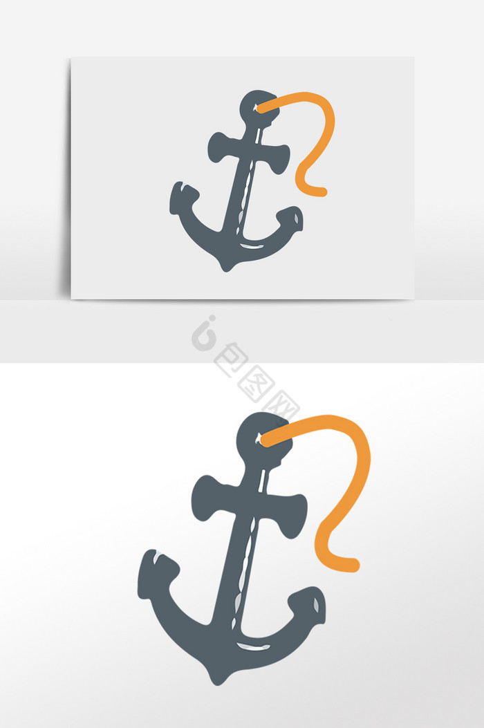 航海道具船锚插画图片