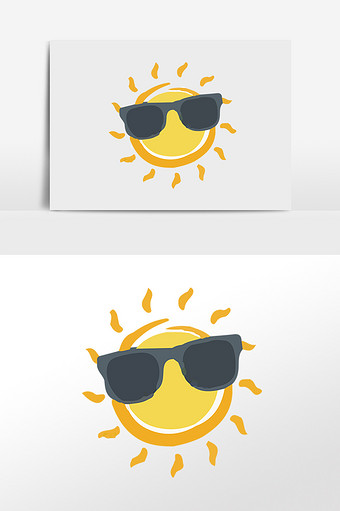 夏日的太阳元素插画图片