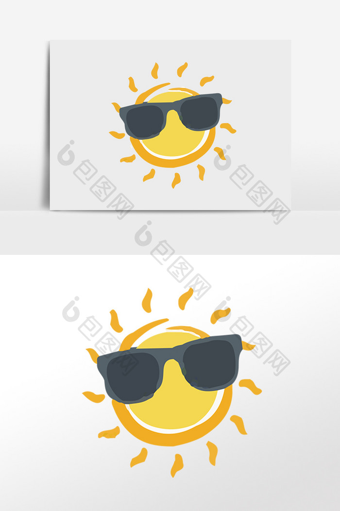 夏日的太阳元素插画