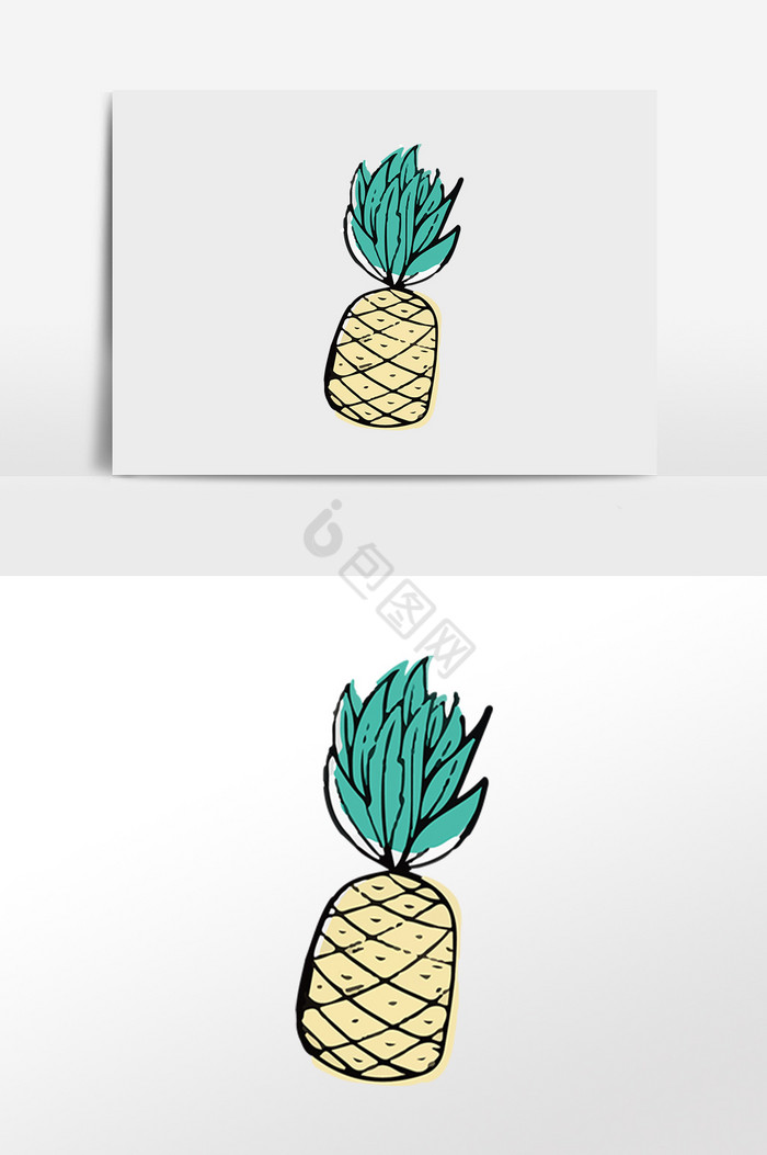 夏日立夏食物菠萝插画图片