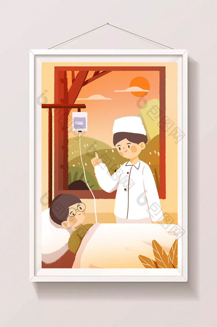原创512护士节卡通护士可商用细分层插画