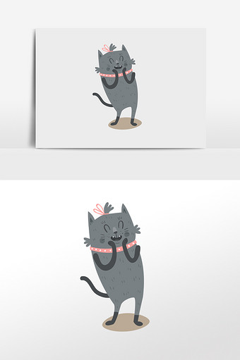 卡通清新猫咪插画元素图片