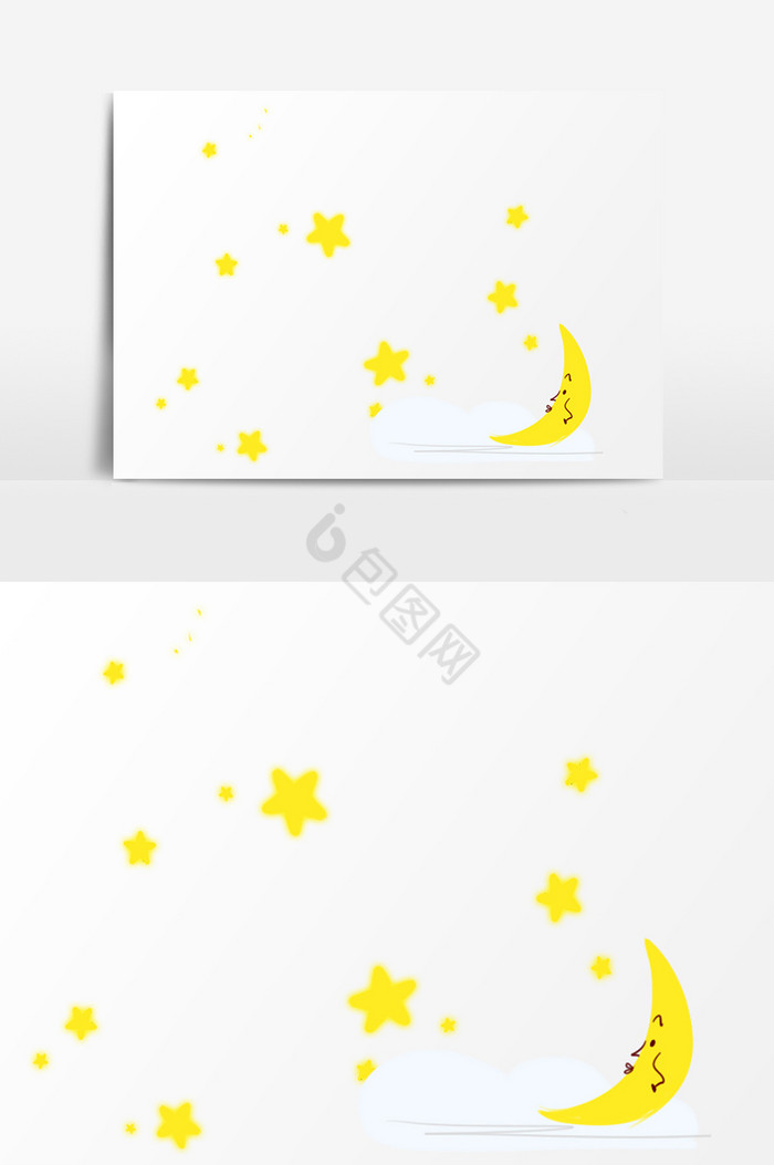 星星月亮插画图片