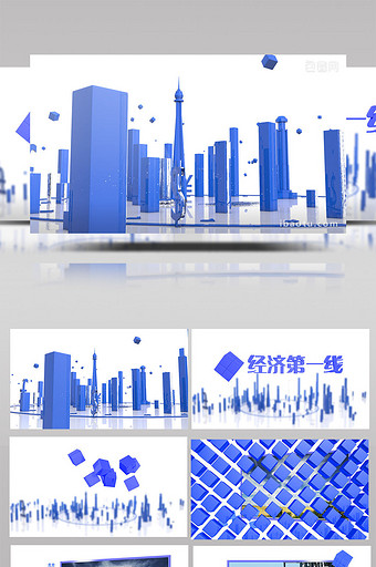 财经栏目整体包装AE+C4D工程模板图片