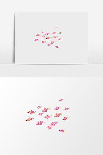 粉红色的小鱼群素材图片