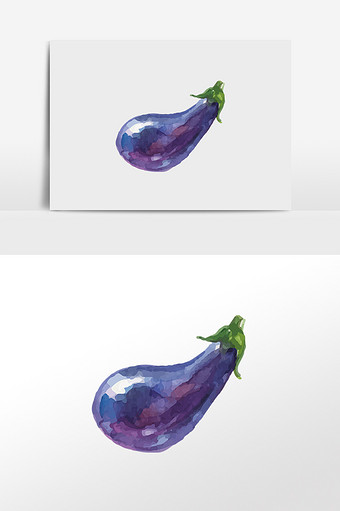 大茄子蔬菜元素插画图片