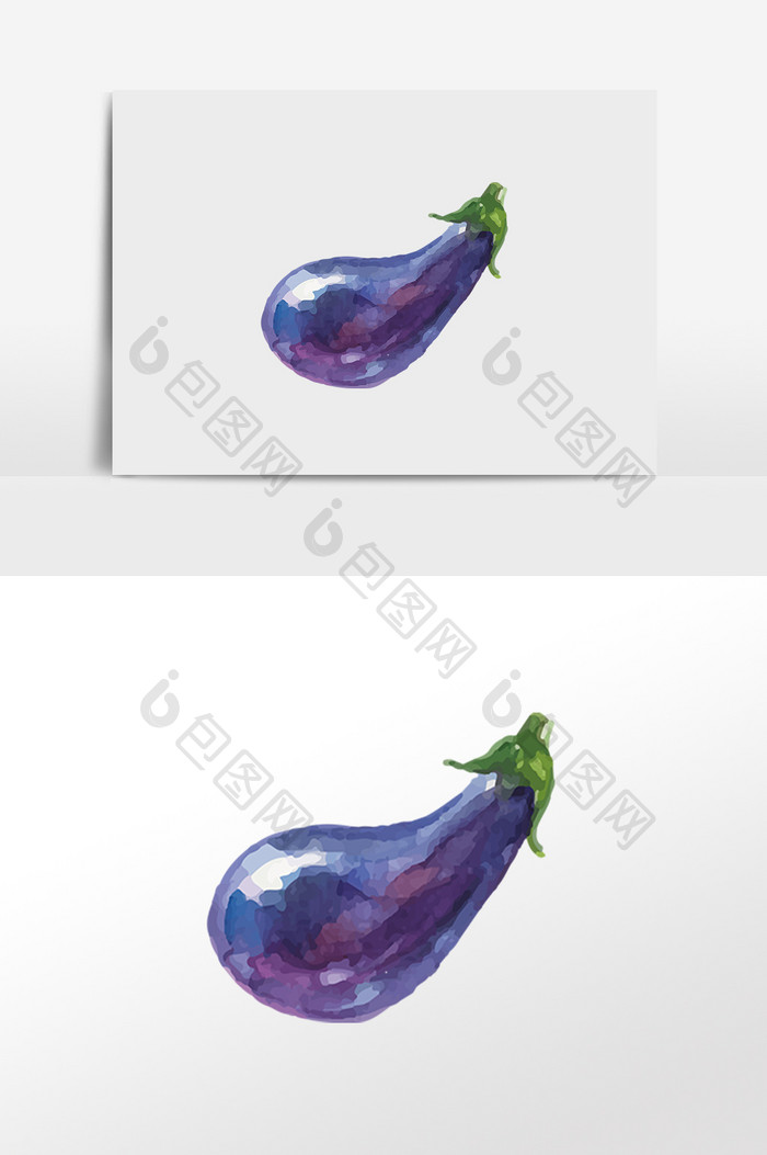大茄子蔬菜元素插画