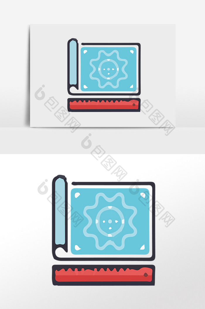 商务制图纸尺卡通图标元素