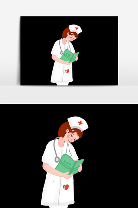 手绘护士插画元素