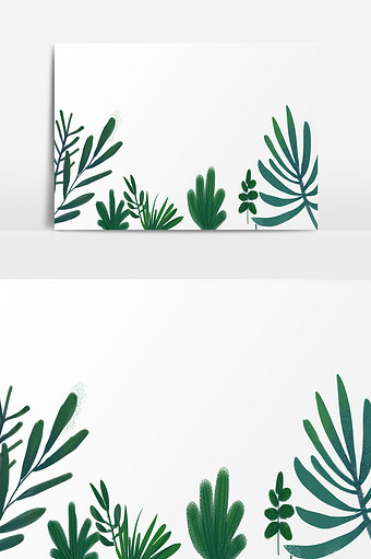 简约植物叶子插画元素图片