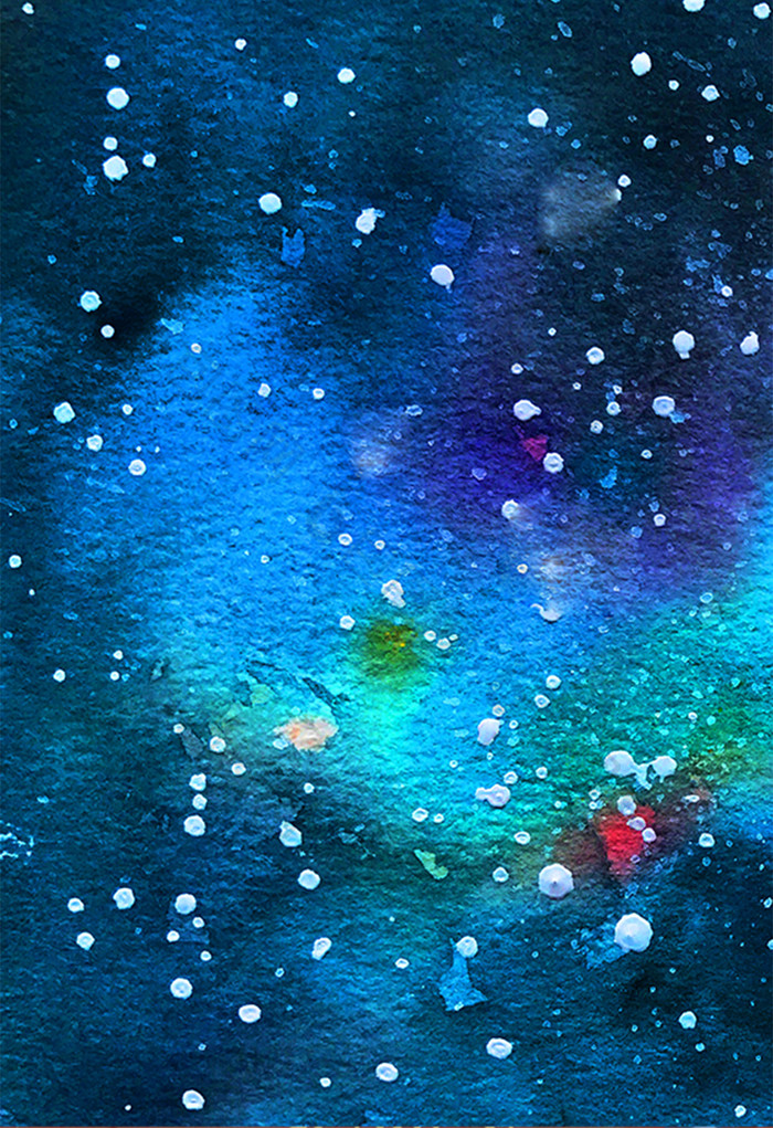 蓝色夏夜星空水彩手绘插画素材 图片下载 包图网