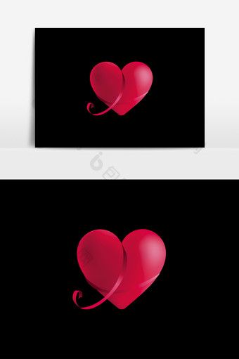 红色心形装饰效果元素素材图片