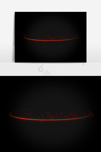 红色科技光斑元素图片