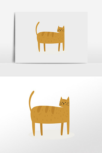 卡通扁平猫咪插画元素图片