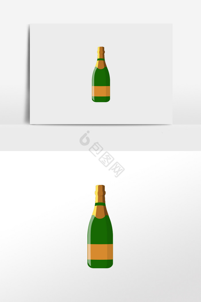 香槟酒瓶插画图片