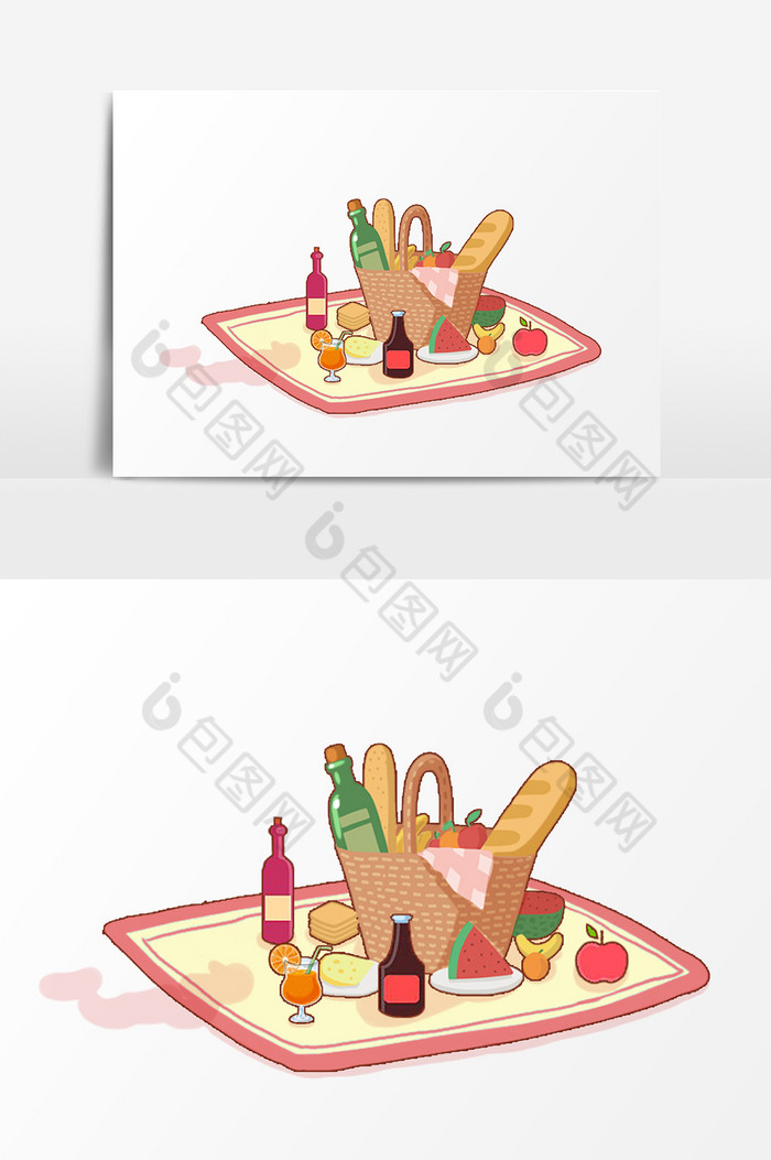野餐美味食物插画图片图片