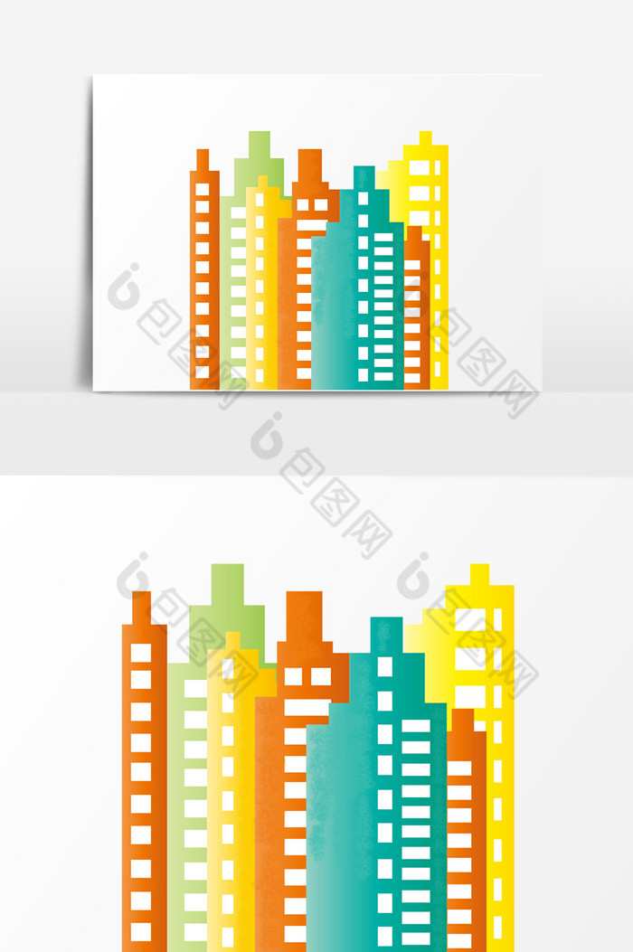 插画元素手绘元素创意城市建筑图片