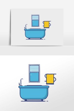 小火车乐园景观元素插画