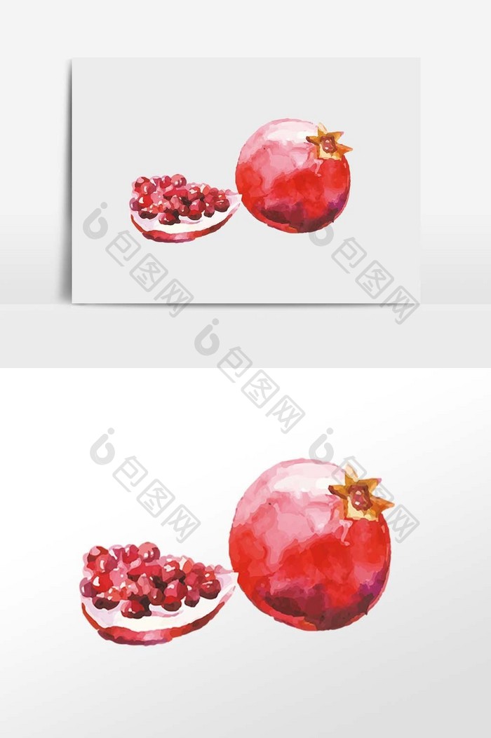 红石榴水果元素插画