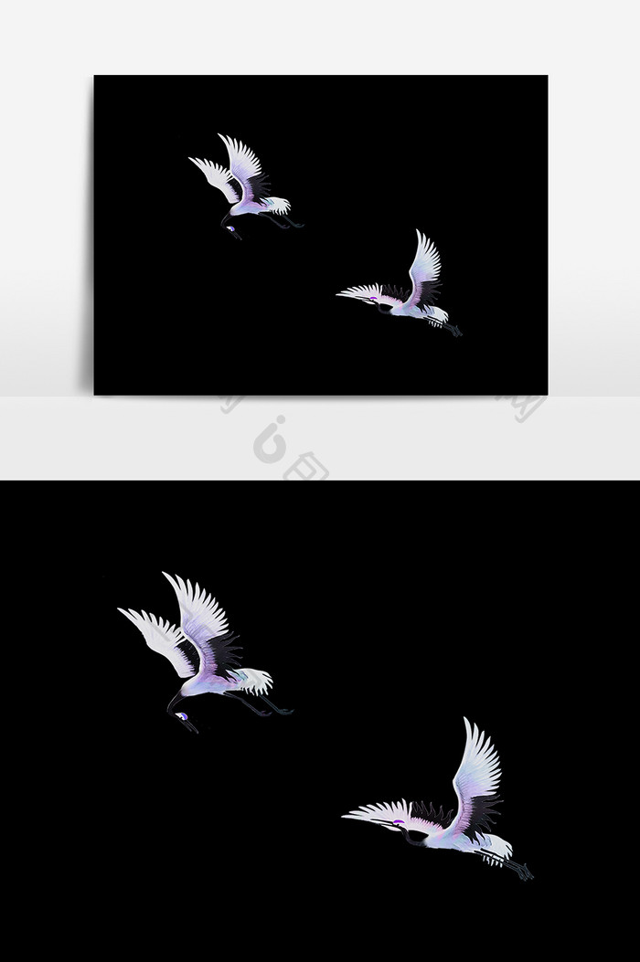 飞鸟装饰图案设计元素