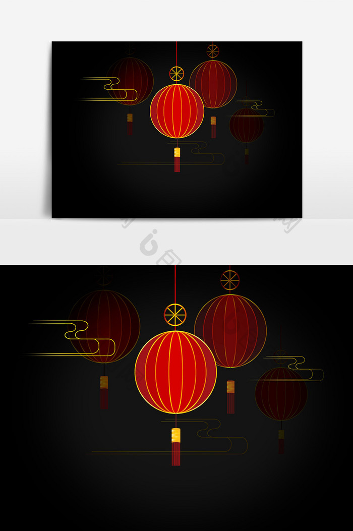 中式中国风喜庆创意灯笼元素