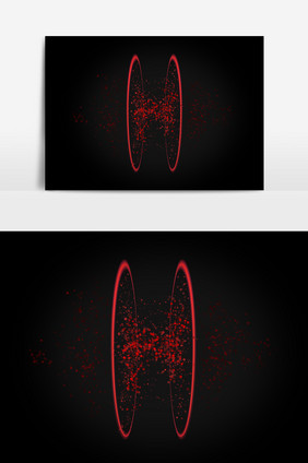 创意红色光圈光斑元素