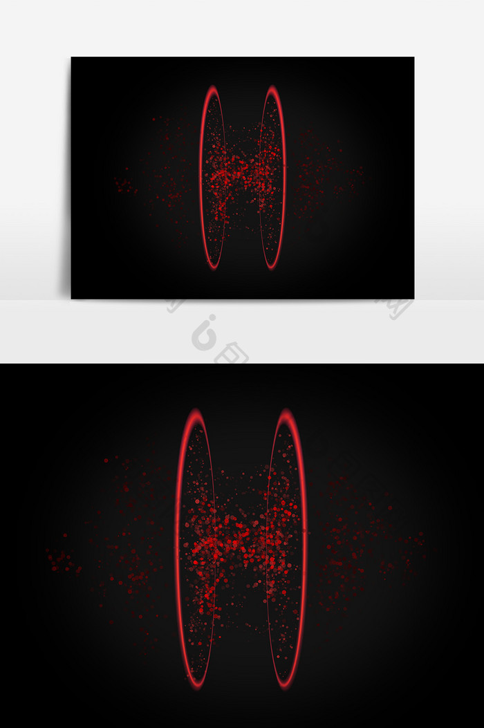 创意红色光圈光斑元素