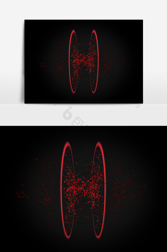 创意红色光圈光斑元素图片